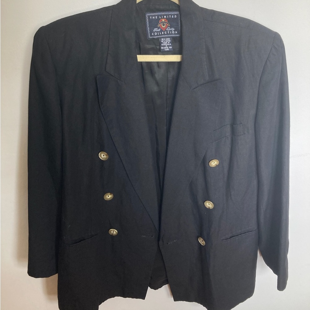 Vintage Black Linen blend blazer from The Limited